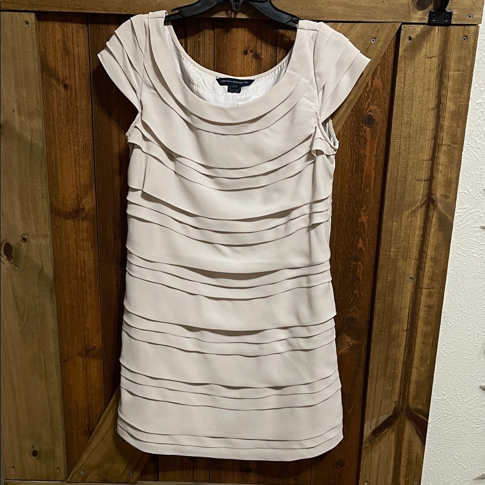 French Connection Cream Layered Mini Dress
